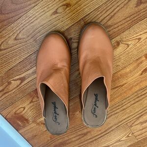 Free People Block Heel Leather Clogs